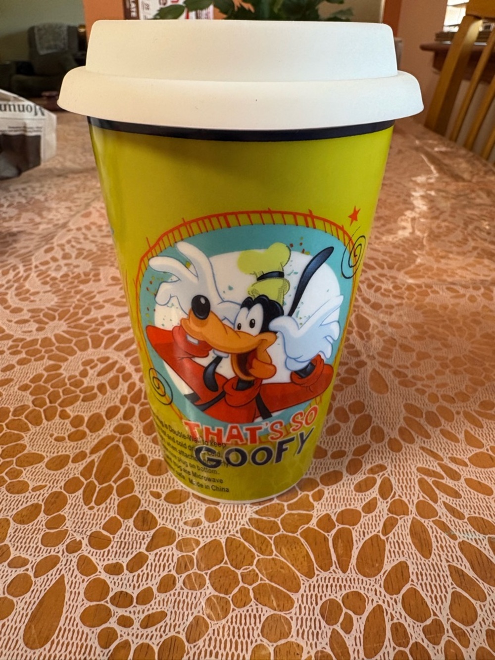 Goofy ceramic Tumblr with lid
